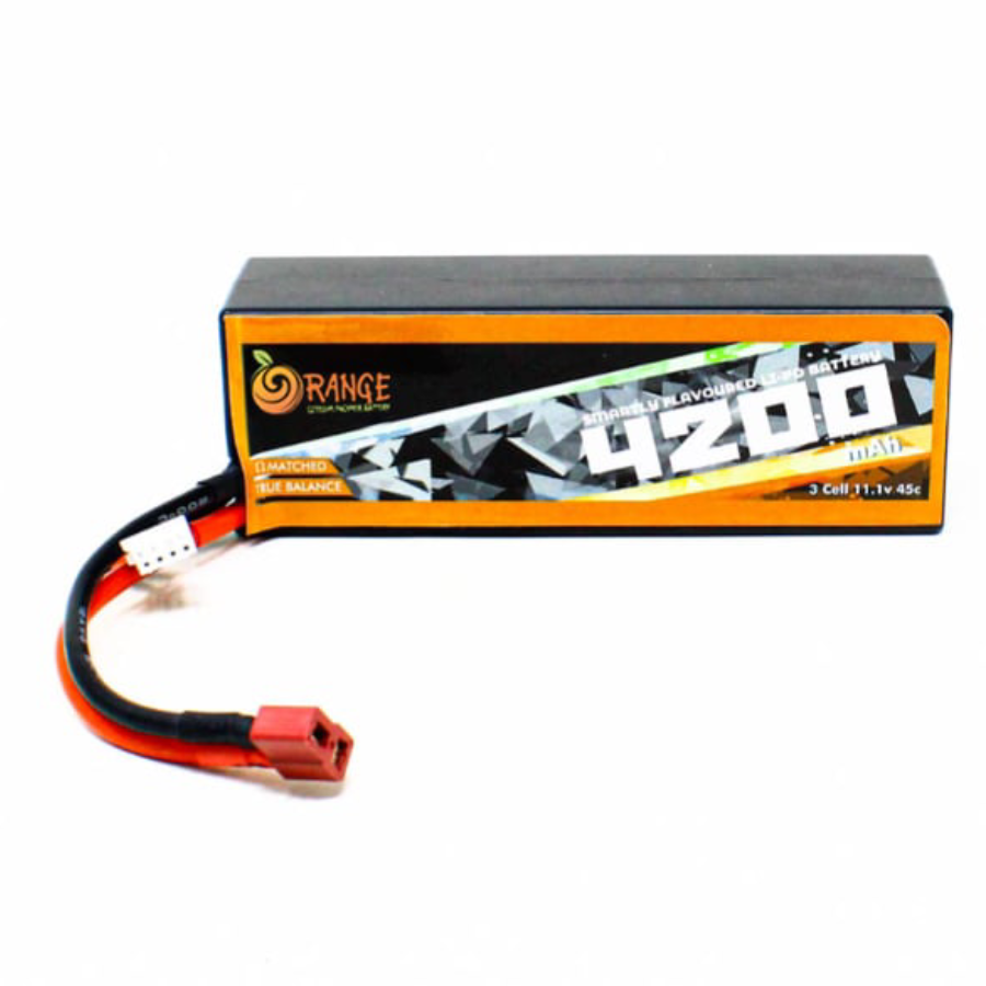 Orange 4200mAh 3S 45C (11.1 V) Hard-case Lithium Polymer Battery Pack (Li-Po)