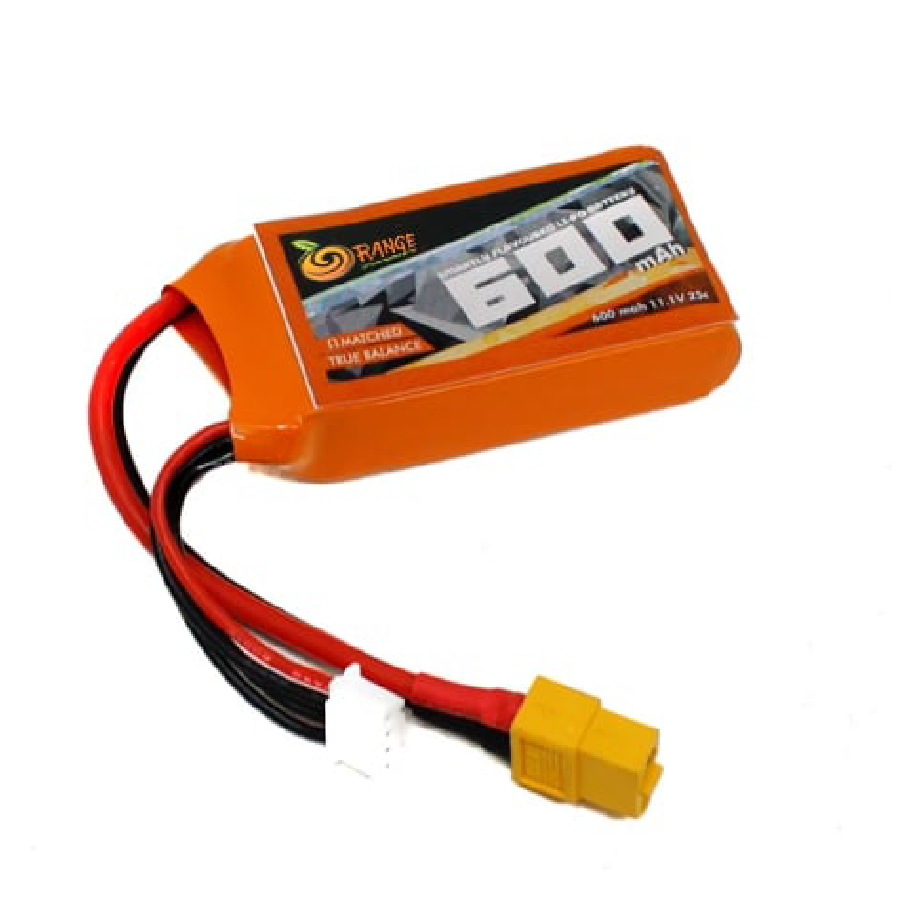 Orange 600mAh 3S 25C (11.1 V) Lithium Polymer Battery Pack (Li-Po)