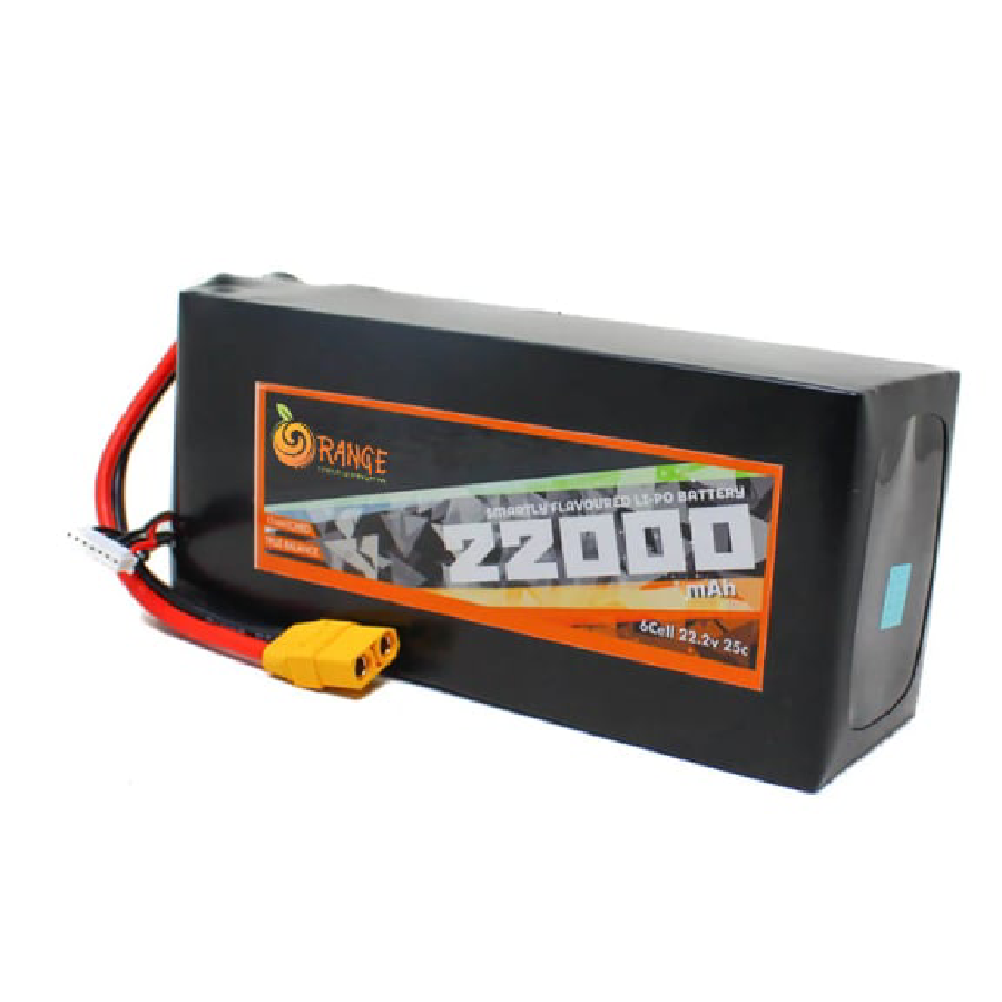 Orange 22000mah 6S 25C (22.2V) Lithium Polymer Battery Pack with XT90 Connector