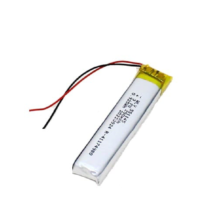 250 mAh 3.7V single cell Rechargeable LiPo Battery