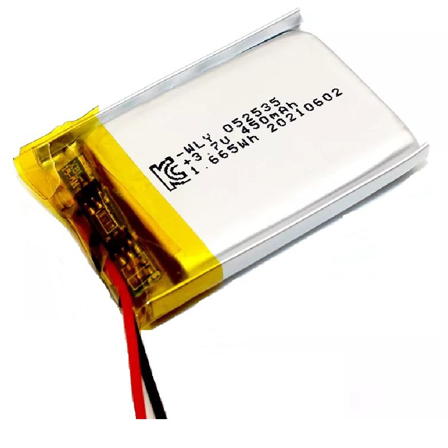 450 mAh 3.7V single cell Rechargeable LiPo Battery