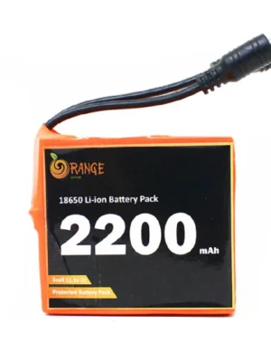 Orange ICR 18650 11.1V 2200mAh 2C 3S1P Li-Ion Battery Pack with DC Jack Male & Female