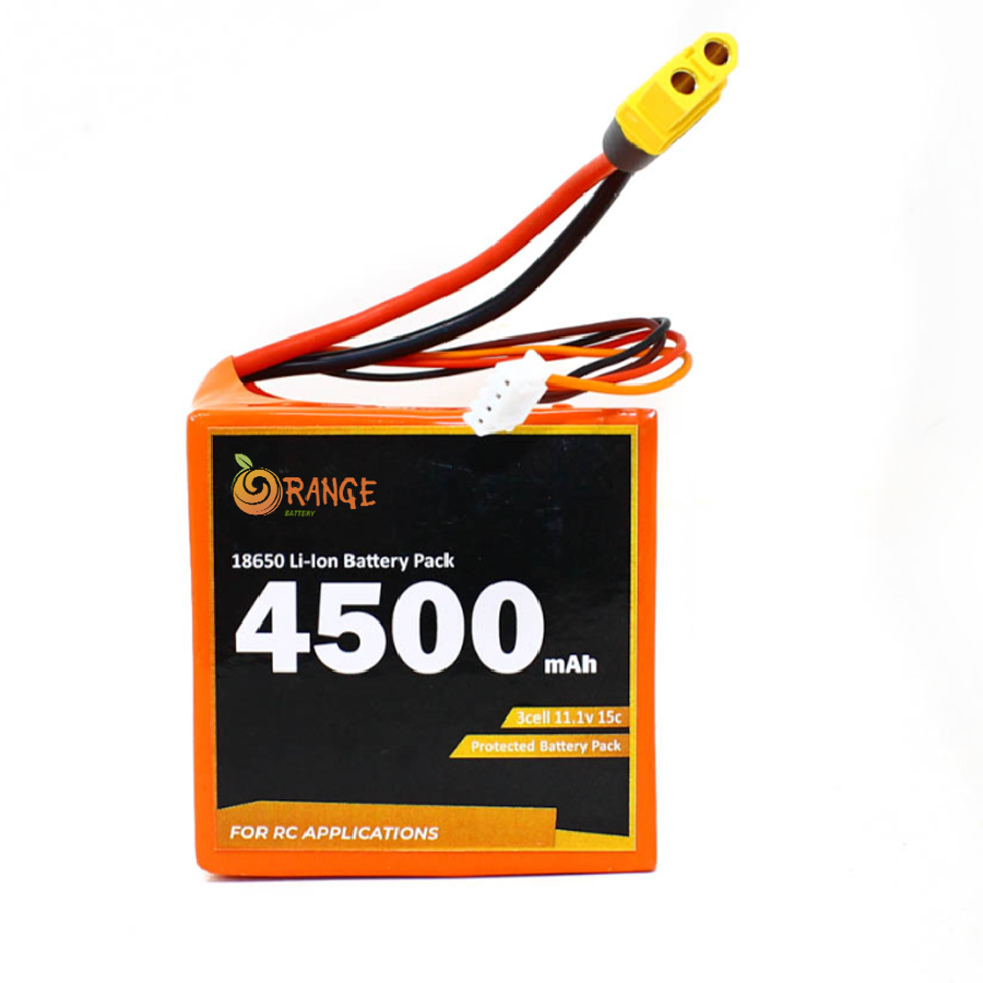 Orange ISR 18650 11.1V 4500mAh 15C 3S3P Li-Ion Battery Pack
