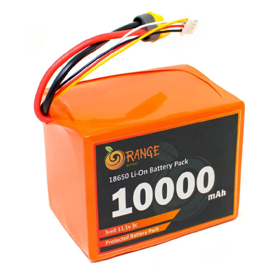 Orange NMC 18650 11.1V 10000mAh 3C 3S4P Li-Ion Battery Pack