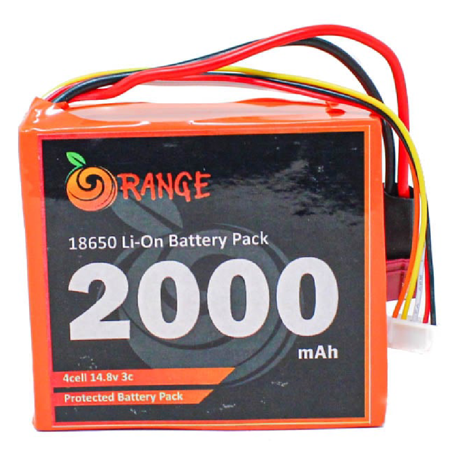 Orange ICR 18650 14.8V 2000mAh 3C 4S1P Li-Ion Battery Pack