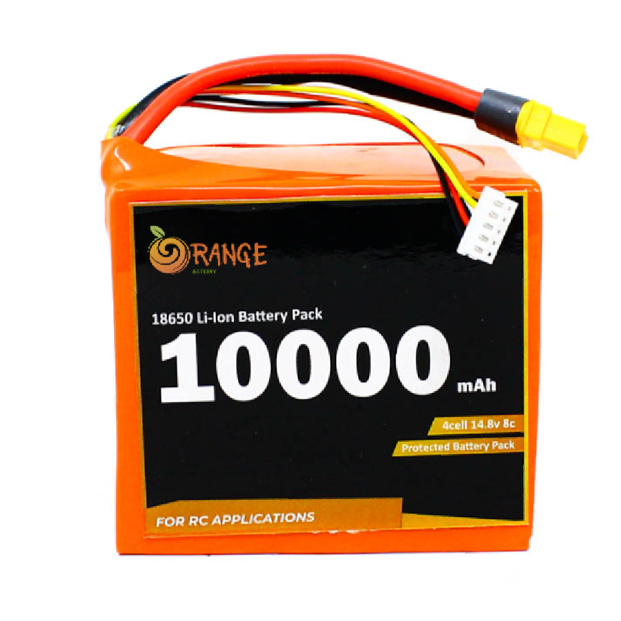 Orange ISR 18650 14.8V 10000mAh 8C 4S4P Li-Ion Battery Pack