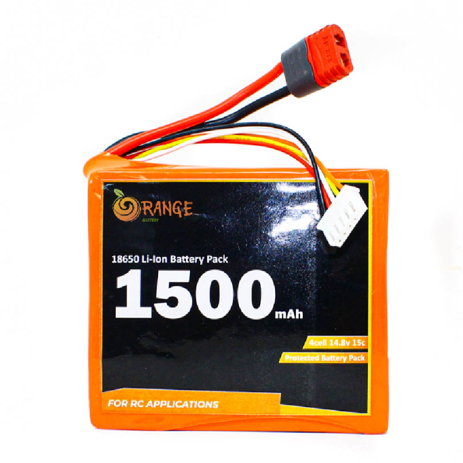 Orange ISR 18650 14.8V 1500mAh 15C 4S1P Li-Ion Battery Pack