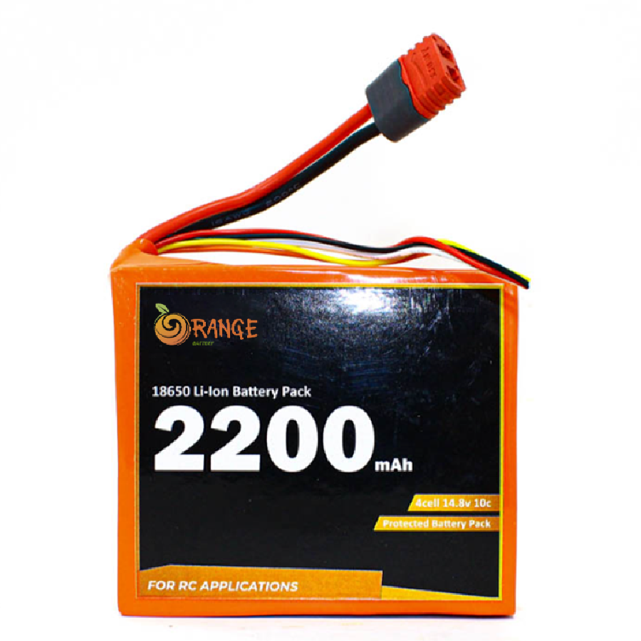 Orange ISR 18650 14.8V 2200mAh 10C 4S1P Li-Ion Battery Pack