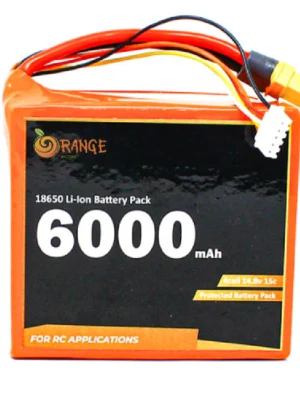 Orange ISR 18650 14.8V 6000mAh 15C 4S4P Li-Ion Battery Pack