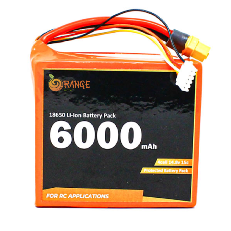 Orange ISR 18650 14.8V 6000mAh 15C 4S4P Li-Ion Battery Pack