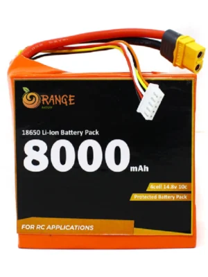 Orange ISR 18650 14.8V 8000mAh 10C 4S4P Li-Ion Battery Pack
