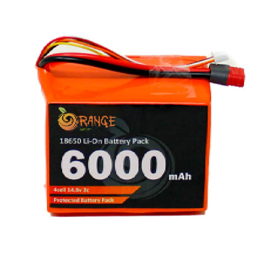 Orange NMC 18650 14.8V 6000mAh 3C 4S2P Li-Ion Battery Pack