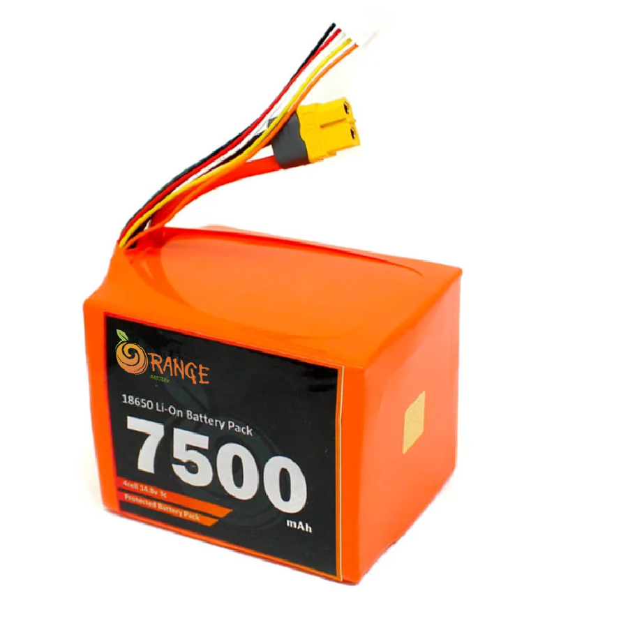 Orange NMC 18650 14.8V 7500mAh 3C 4S3P Li-Ion Battery Pack