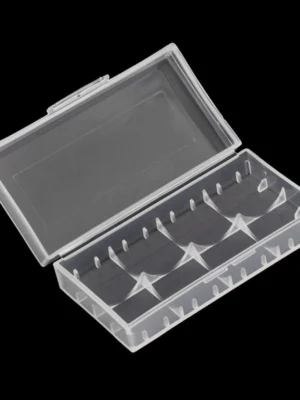 Transparent Waterproof 2 x 18650 Battery Portable Clear Plastic Storage Box Size:78 x 42 x 21mm(Pack of 2)