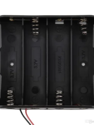 Black Plastic Storage Box Case Holder for Battery 4 x 18650 Cell Box, without Cover