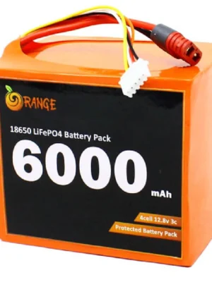 Orange IFR 18650 12.8V 6000mAh 3C 4S4P LiFePO4 Battery Pack