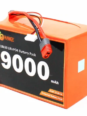 Orange IFR 18650 12.8V 9000mAh 3C 4S6P LiFePO4 Battery Pack