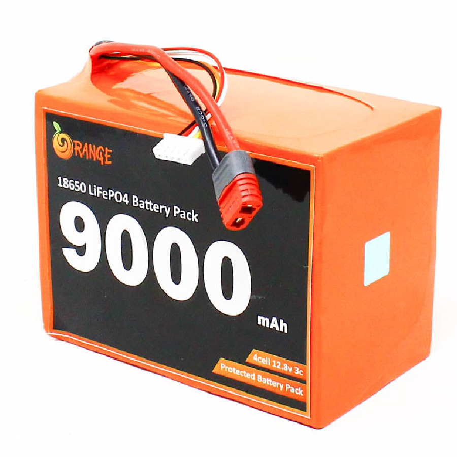 Orange IFR 18650 12.8V 9000mAh 3C 4S6P LiFePO4 Battery Pack