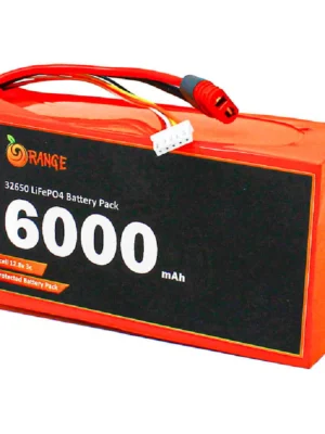 Orange IFR 32650 12.8V 6000mAh 3C 4S1P LiFePO4 Battery Pack with JST-XH & Nylon-T