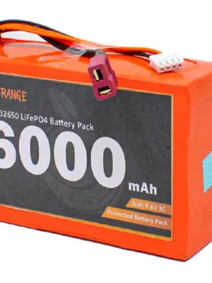 Orange IFR 32650 9.6V 6000mAh 3C 3S1P LiFePO4 Battery Pack