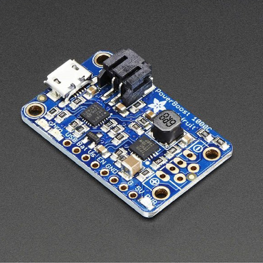 Adafruit PowerBoost 1000 Charger – Rechargeable 5V Lipo USB Boost @ 1A – 1000C